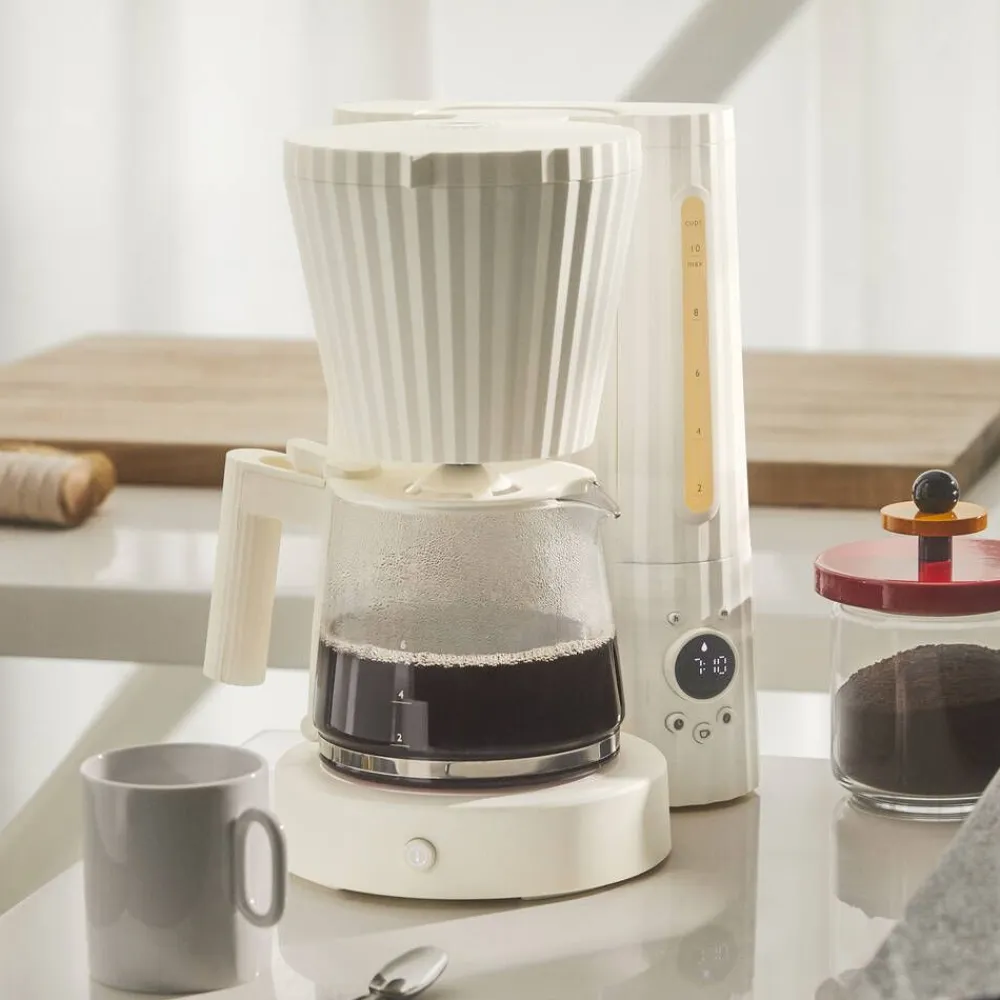 Alessi Kahvi Ja Kuumat Juomat|Plisse kahvinkeitin 10 kuppia/1,5 L valkoinen