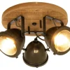 Aneta Lighting kattospotti Alaska 3-os. antiikkipuu/raudanharmaa> Clearance