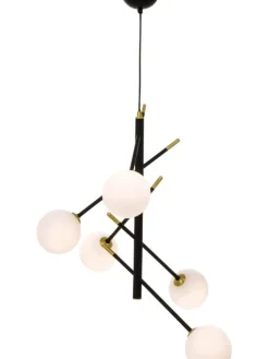 Sisustusvalaisimet|Aneta Lighting kattovalaisin Akrobat 5-os musta/mattamessinki