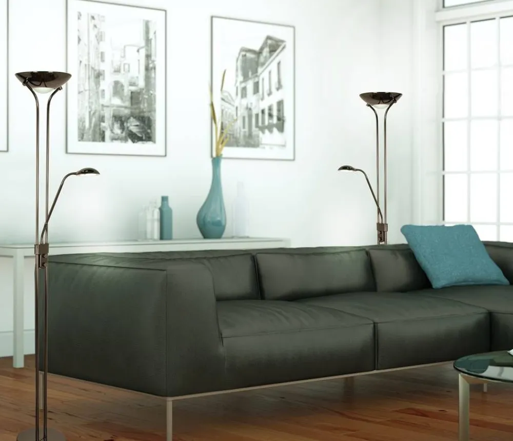 Aneta Lighting lattiavalaisin Nice LED uplight mustakromi> New