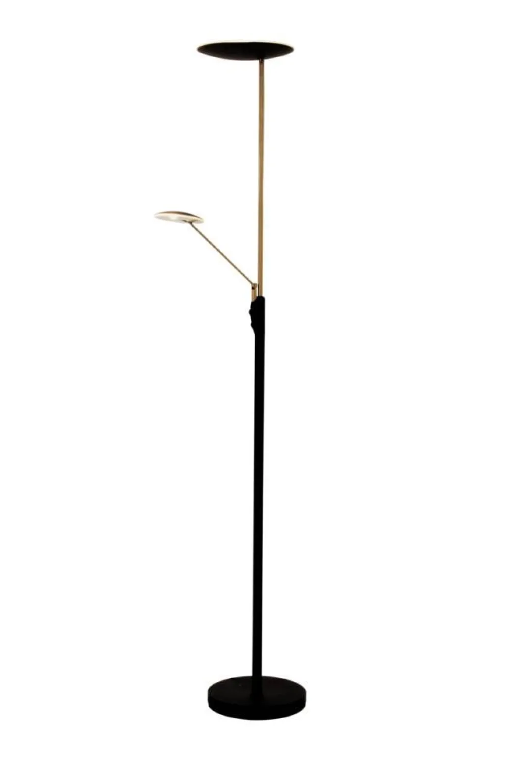 Sisustusvalaisimet|Aneta Lighting lattiavalaisin Cadiz upplight musta/mattamessinki LED