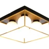 Sisustusvalaisimet|Aneta Lighting plafondi Astro 28 cm musta/kulta/opaalivalkoinen