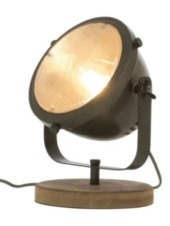 Sisustusvalaisimet|Aneta Lighting pöytävalaisin Alaska mustateräs/puu