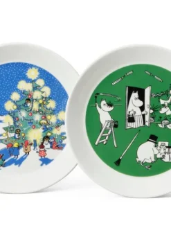 Moomin Astiat|Arabia Muumi lautassetti Piirustus & Joulu