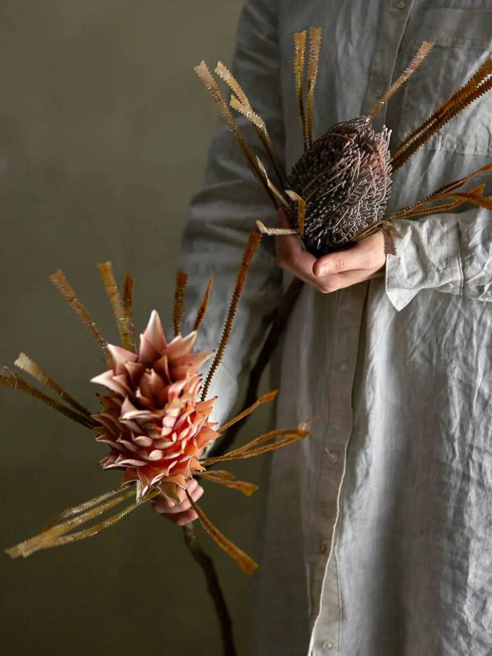 Bloomingville Koriste-Esineet|koristeoksa Palmflower ruskea