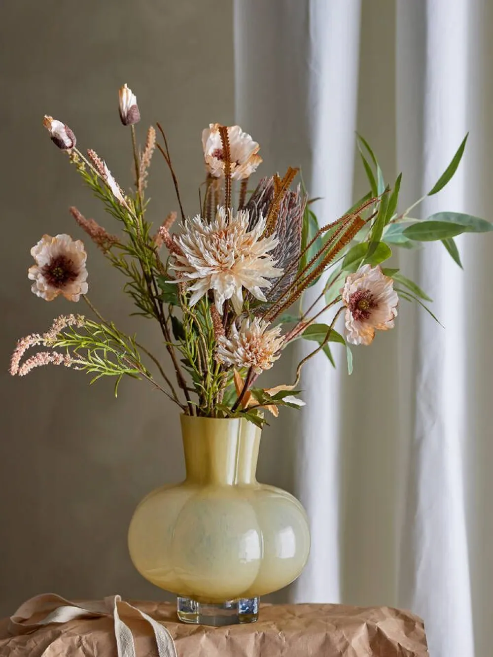 Bloomingville Koriste-Esineet|koristeoksa Palmflower ruskea