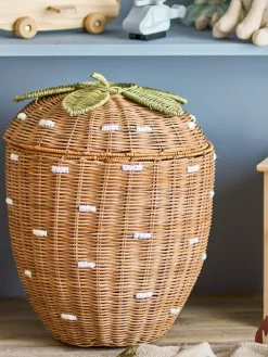 Bloomingville Mini Säilytyskorit Ja Laatikot|Lastenhuone|kori Pelino kannella ruskea