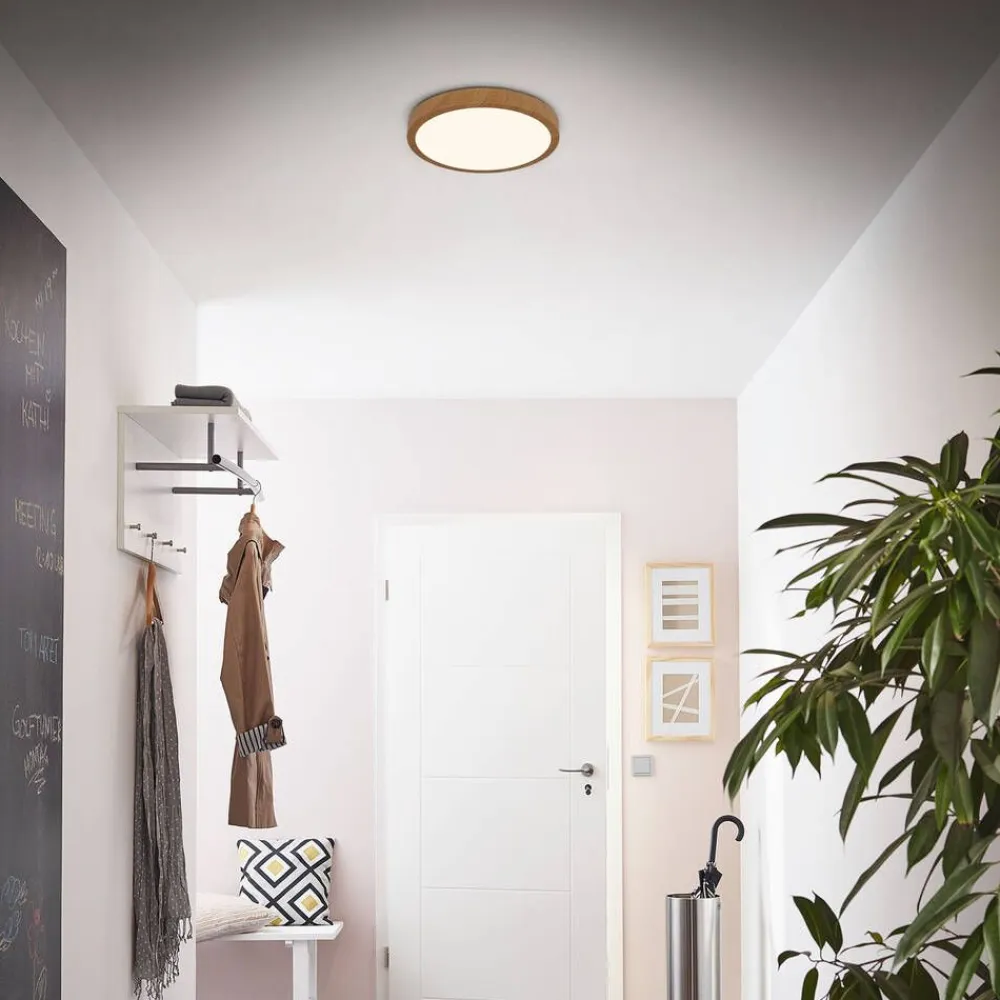 Briloner Sisustusvalaisimet|Runa LED-plafondi Ø 28 cm puu