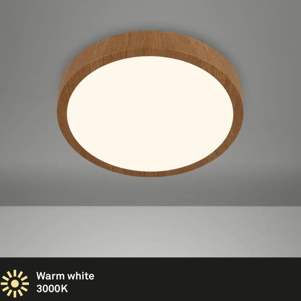 Briloner Sisustusvalaisimet|Runa LED-plafondi Ø 28 cm puu