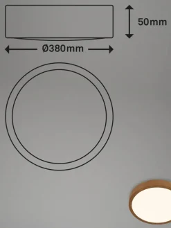 Runa LED-plafondi Ø 38 cm puu><noscript><img width=