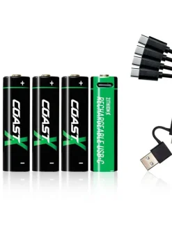 paristo AA USB-C 1.5V 4 kpl sis. latauskaapelin>Coast New