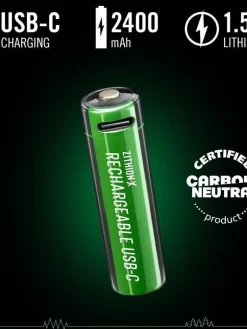 paristo AA USB-C 1.5V 4 kpl sis. latauskaapelin>Coast New