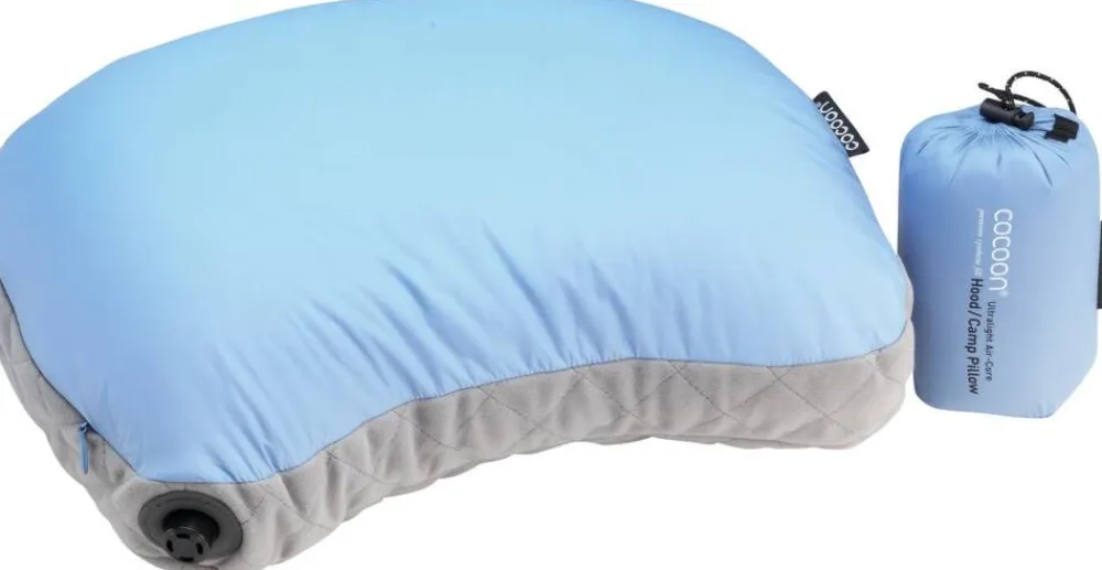 Cocoon Retkeilytarvikkeet|Makuupussit Ja -Alustat|retkityyny AirCore Hood/Camp Pillow vaaleansininen/harmaa