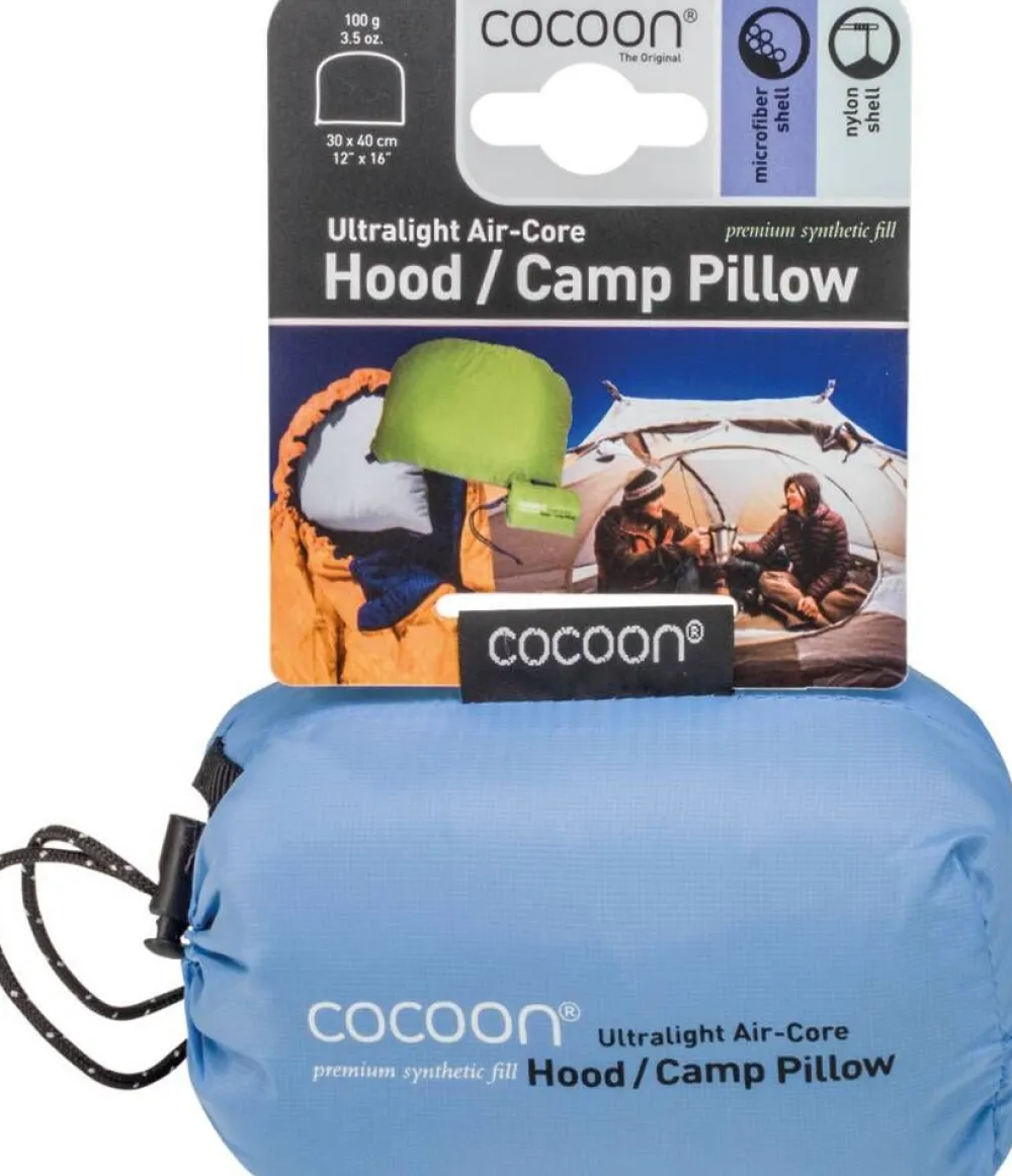 Cocoon Retkeilytarvikkeet|Makuupussit Ja -Alustat|retkityyny AirCore Hood/Camp Pillow vaaleansininen/harmaa