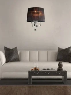 Design by Gru00f6nlund Sisustusvalaisimet|Design by Grönlund Crystal lattiavalaisin musta/kromi