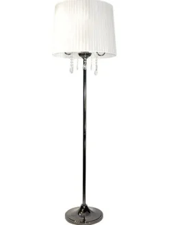 Design by Gru00f6nlund Sisustusvalaisimet|Design by Grönlund Crystal lattiavalaisin valkoinen/mustakromi