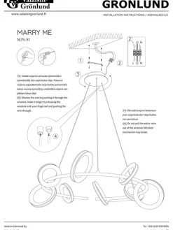 Design by Grönlund Marry Me kattovalaisin Ø75 cm messinki><noscript><img width=
