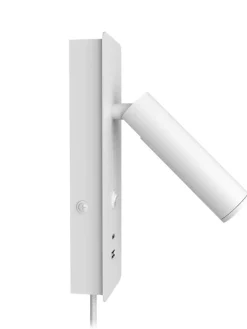 Design by Gru00f6nlund Sisustusvalaisimet|Design by Grönlund seinävalaisin Gent USB A+C valkoinen