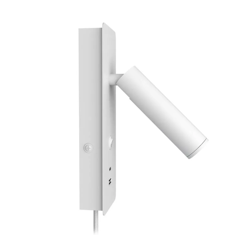 Design by Gru00f6nlund Sisustusvalaisimet|Design by Grönlund seinävalaisin Gent USB A+C valkoinen