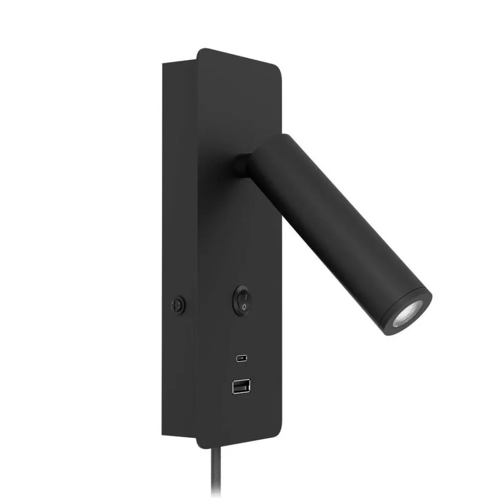 Design by Grönlund seinävalaisin Gent USB A+C musta>Design by Gru00f6nlund Sale