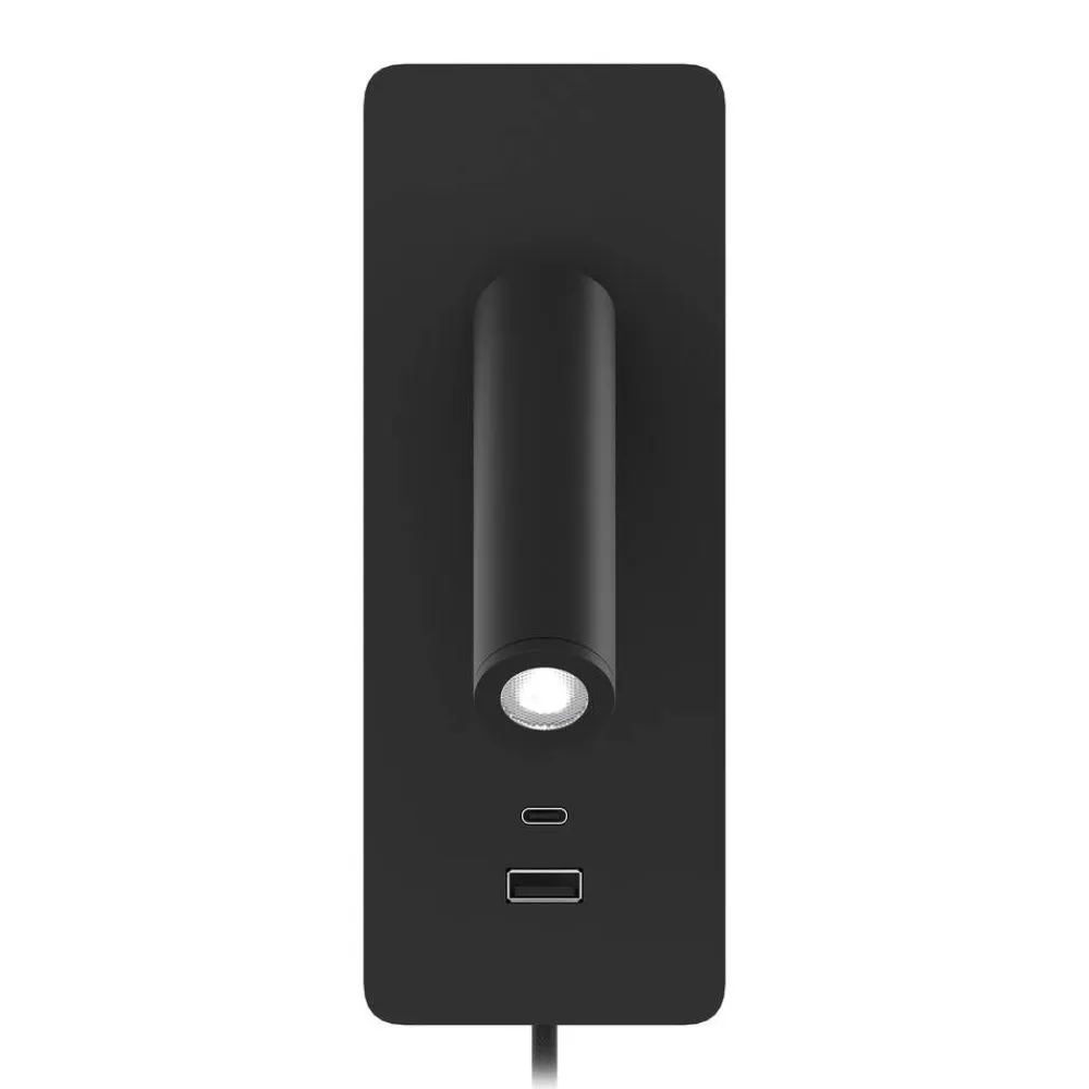 Design by Grönlund seinävalaisin Gent USB A+C musta>Design by Gru00f6nlund Sale