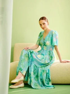 Desigual Lyhyet Juhlamekot|mekko 25SWVW18 4001 Turkoosi