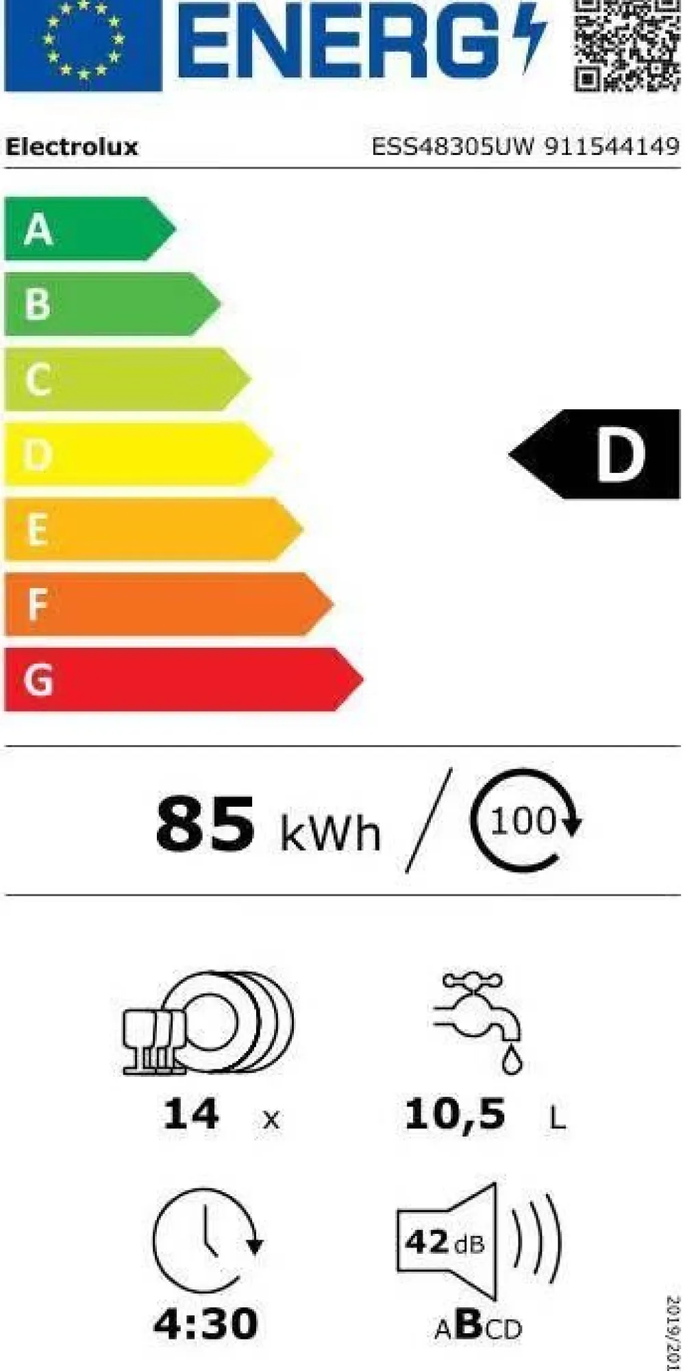 astianpesukone ESS48305UW 60 cm valkoinen>Electrolux Online