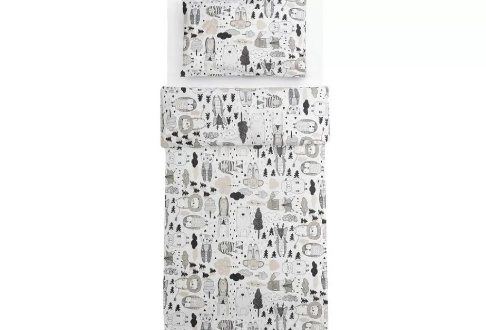 Kaverit Organic lasten pl+tl setti valk/kaakao 120x160/40x60>Familon New