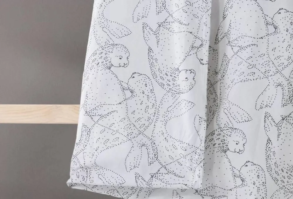Familon Lastenhuone|Vuodetekstiilit|Norppa Organic lasten pl+tl setti mustavalk 120x160/40x60