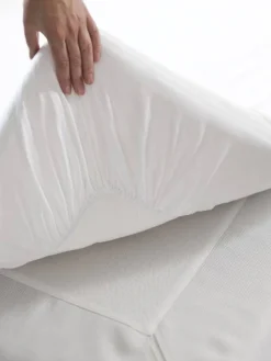 Muotoonommeltu aluslakana twill 90x200x25cm valkoinen>Finlayson Discount