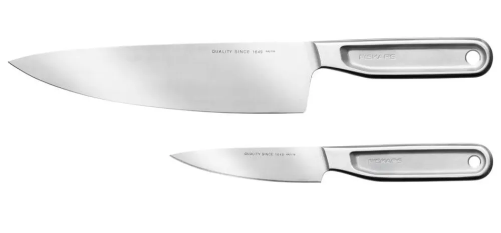 Fiskars Veitset Ja Leikkuulaudat|All Steel kokinveitsisetti 2 kpl