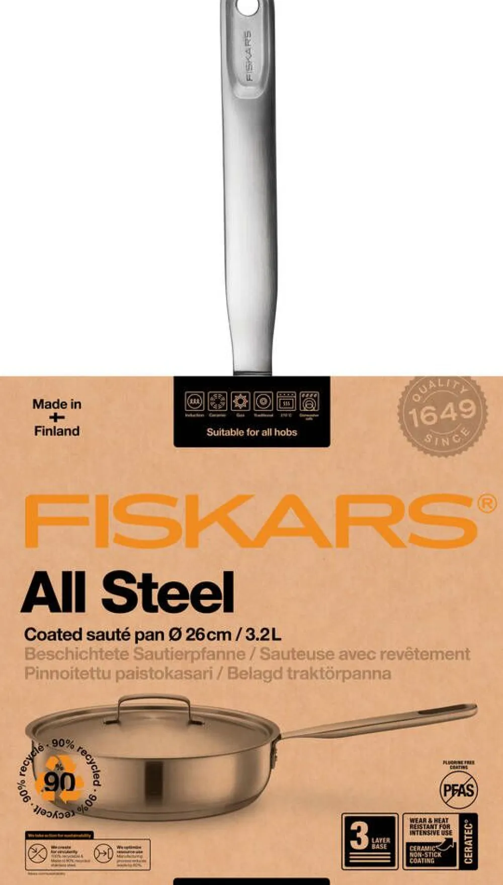 Fiskars Paistoastiat|All Steel paistokasari 26 cm