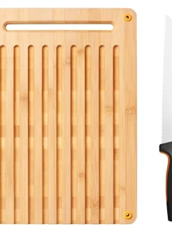 Fiskars Veitset Ja Leikkuulaudat|Functional Form leipälauta -ja veitsi setti
