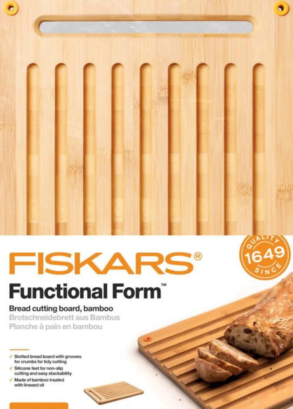 Fiskars Veitset Ja Leikkuulaudat|Functional Form leipälauta bambu
