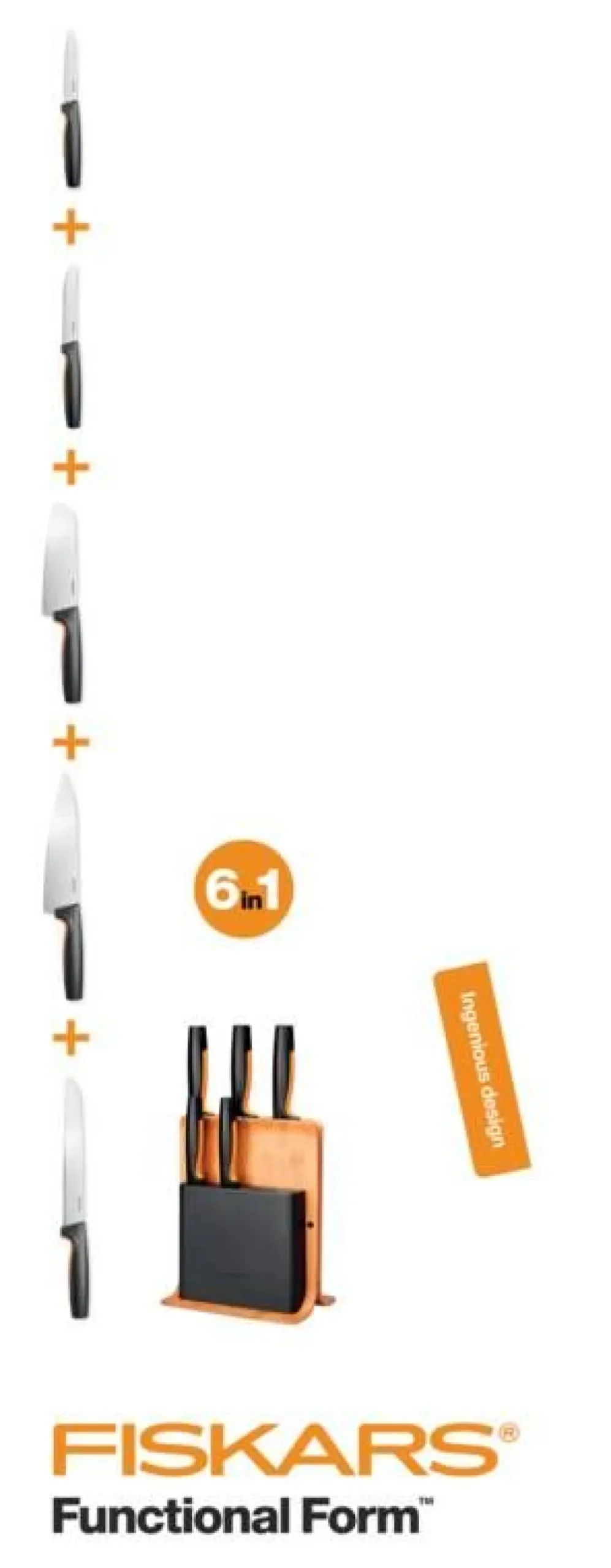 Functional Form veitsitukki bambu (sis. 5 veistä)>Fiskars