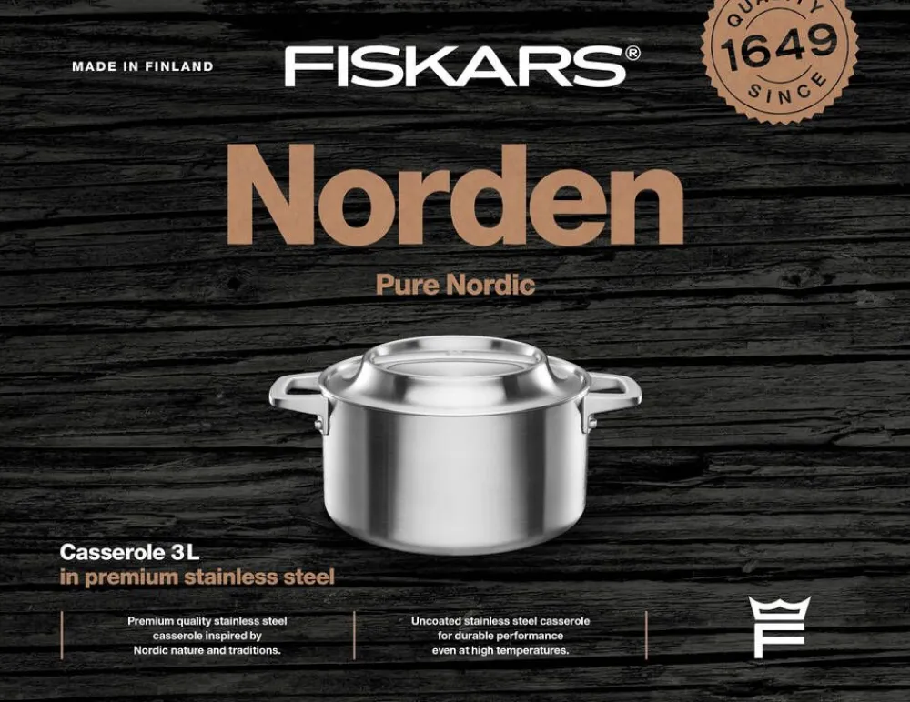 Fiskars Keittoastiat|Norden kattila 3 L pinnoittamaton
