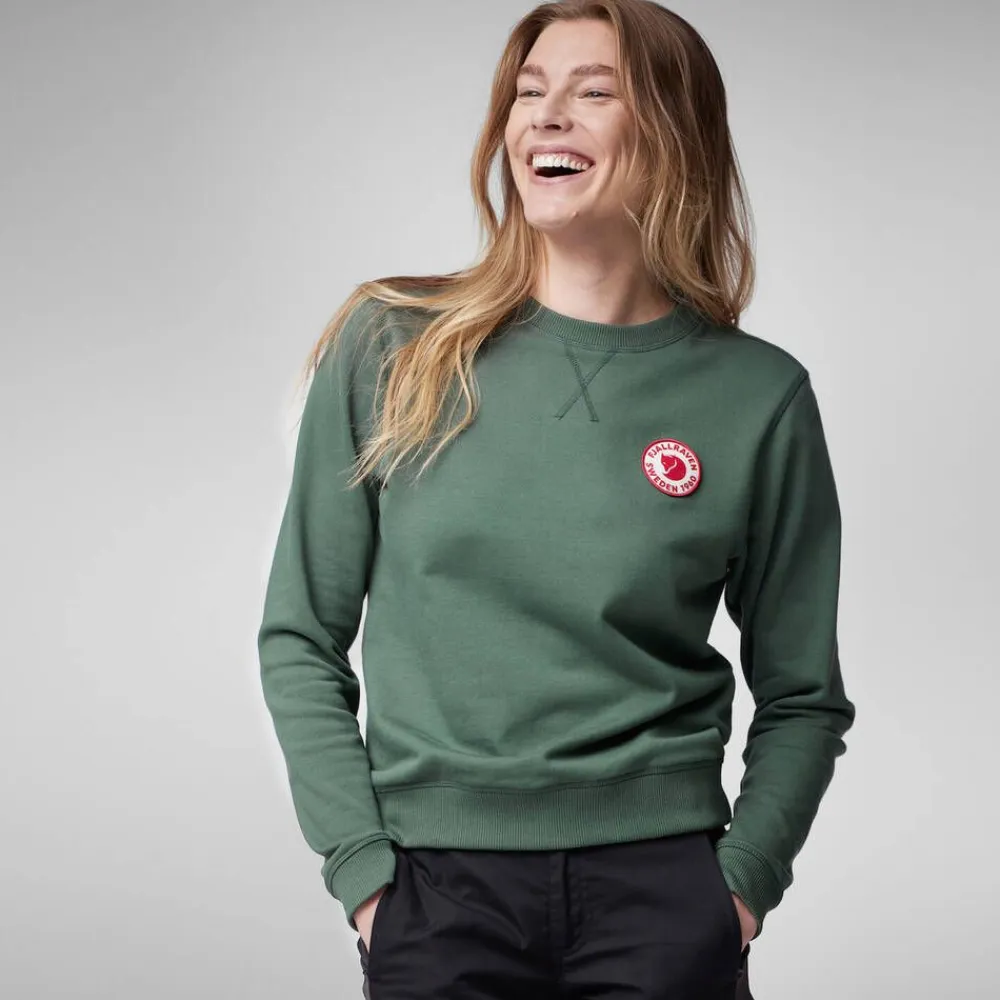 Fju00e4llru00e4ven Fleecet, Colleget Ja Hupparit|Fjällräven collegepaita 1960 Logo Badge Sweater W 679 Deep Patina