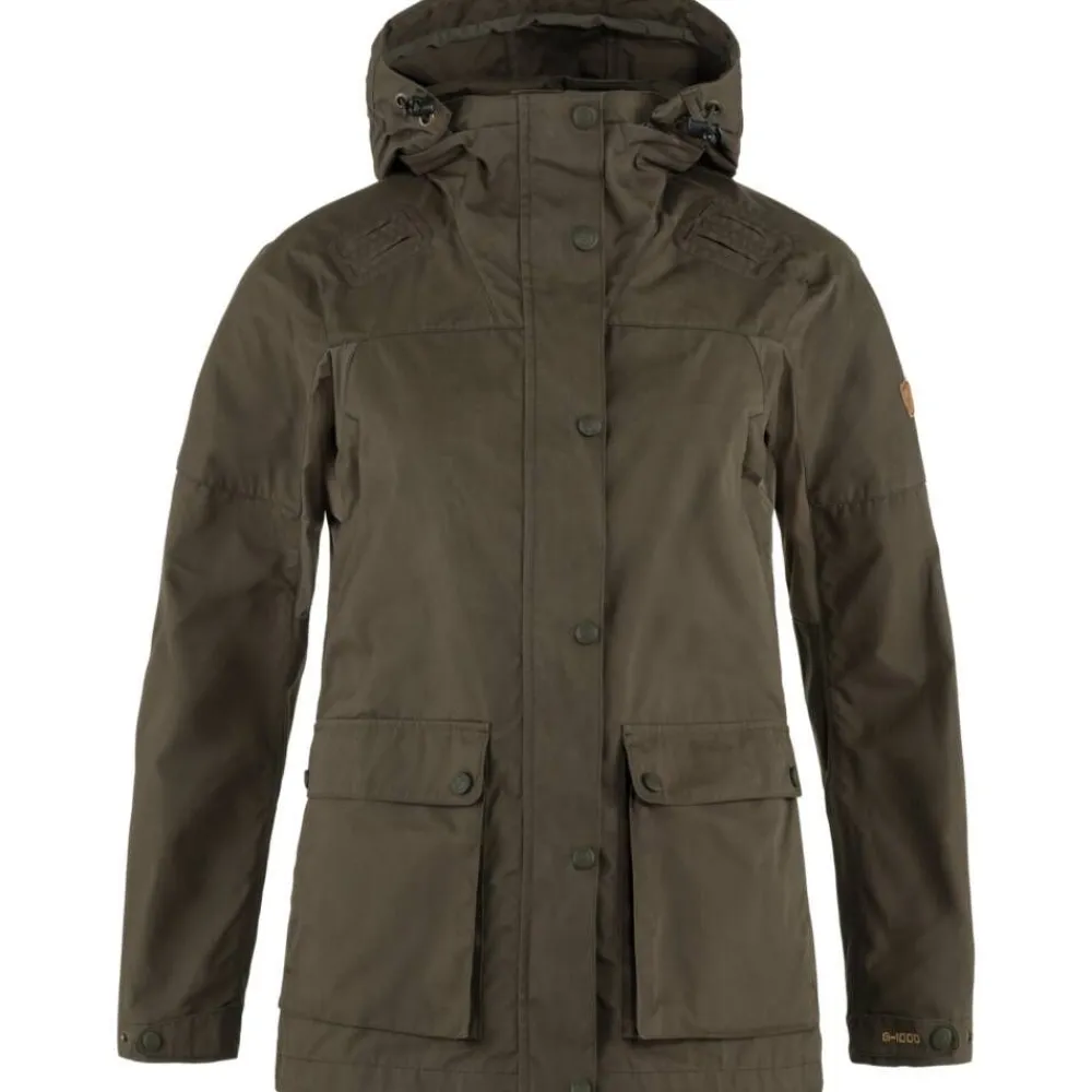 Fju00e4llru00e4ven Vaellus- Ja Metsästysvaatteet|Ulkoilu|Fjällräven takki Forest Hybrid W 633 Dark Olive