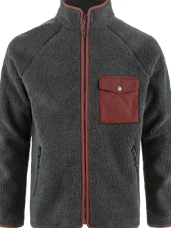 Fju00e4llru00e4ven Fleecet, Colleget Ja Hupparit|Takit|Fjällräven takki Vardag Pile Fleece 030-352 Dark Grey-Maroon
