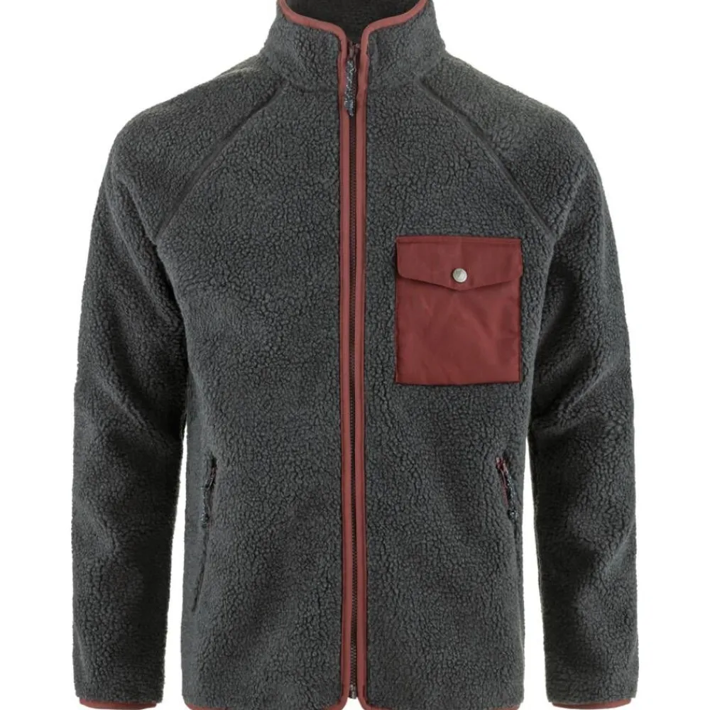 Fju00e4llru00e4ven Fleecet, Colleget Ja Hupparit|Takit|Fjällräven takki Vardag Pile Fleece 030-352 Dark Grey-Maroon