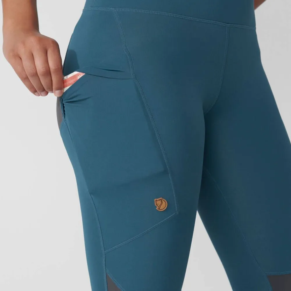 Fju00e4llru00e4ven Housut|Fjällräven tights Abisko Trekking Pro W 550-048 Black-Iron Grey