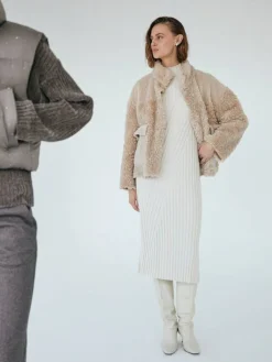 Freequent Vapaa-Ajan Mekot|neulemekko FqSaturn-dress Moonbeam / Vaalea beige