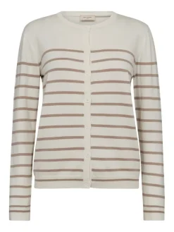 Freequent Neuletakit|neuletakki FqPixie-cardigan Offwhite w. Simply Taupe