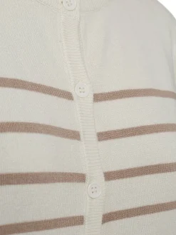 Freequent Neuletakit|neuletakki FqPixie-cardigan Offwhite w. Simply Taupe