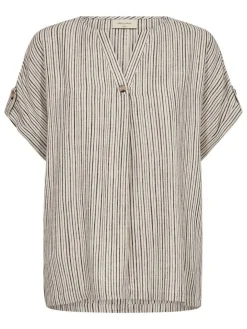 Freequent Puserot|pusero FqLavar-blouse Moonbeam w. black / luonnonvalk.