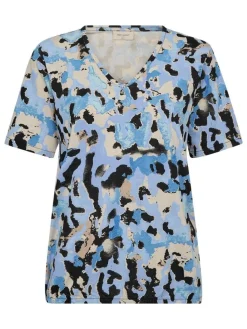 Freequent Trikoopaidat Ja Colleget|t-paita FqBetina-tee Black w.Nebulas blue