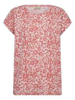 Freequent Trikoopaidat Ja Colleget|t-paita FqSeline-Tee Brillaint white w. Georgia peach / punainen