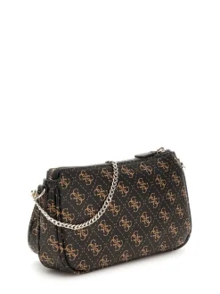 Guess Laukut Ja Kassit|laukku Bro Noelle Dbl Pouch Crossbody Bro Brown Logo