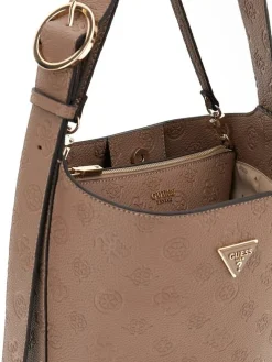 Guess Laukut Ja Kassit|laukku Dko Cresidia II Bucket Dko Dark Taupe Logo