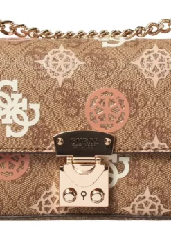 Guess Laukut Ja Kassit|laukku Lou Eliette Logo Mini Cvtbl X Flap Lou Latte Logo Multi